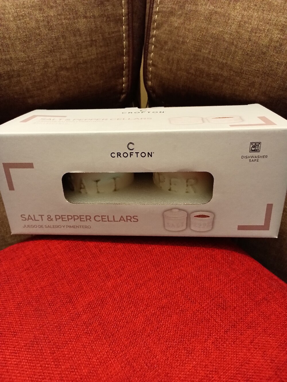 Crofton Ceramic Salt & Pepper Cellars 3.5 X 3.9